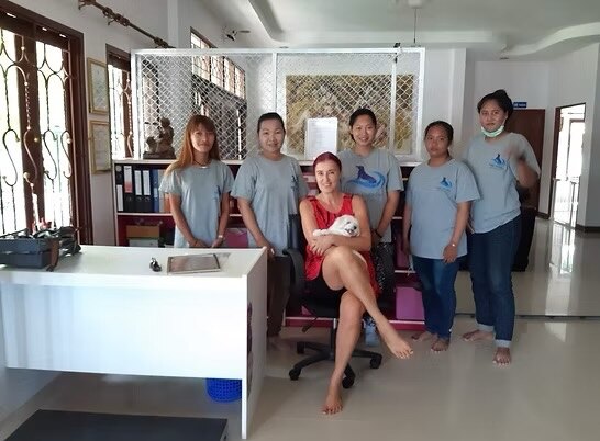 The Doggy & Cat Paradise team welcoming guests at reception